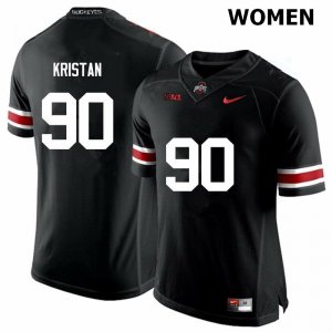 NCAA Ohio State Buckeyes Women's #90 Bryan Kristan Black Nike Football College Jersey SAJ6445PX